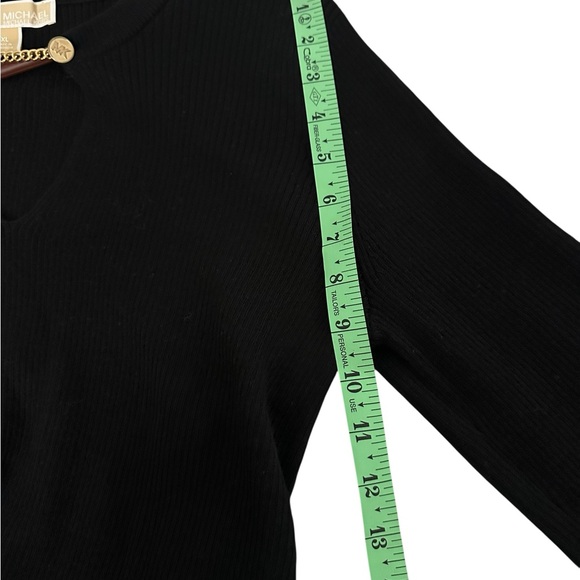 NWOT Michael Kors Ribbed knit Chain Cutout sweater . Size XL Black - Picture 8 of 13